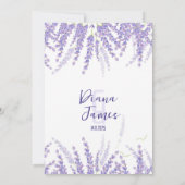 Einladungskarte für Hochzeiten in Lavendelfarben Einladung (Rückseite)