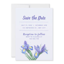 Einladungskarte für Hochzeiten Lila Iris-Blume