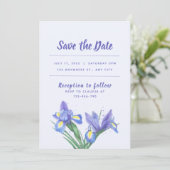Einladungskarte für Hochzeiten Lila Iris-Blume Einladung (Stehend Vorderseite)
