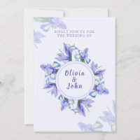 Einladungskarte für Hochzeiten Lila Iris-Blume