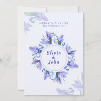 Einladungskarte für Hochzeiten Lila Iris-Blume Einladung