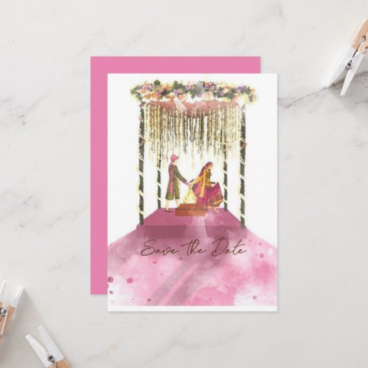 Einladungskarte für Hochzeiten - SAVE THE DATE Einladung (Vorderseite/Rückseite Beispiel)