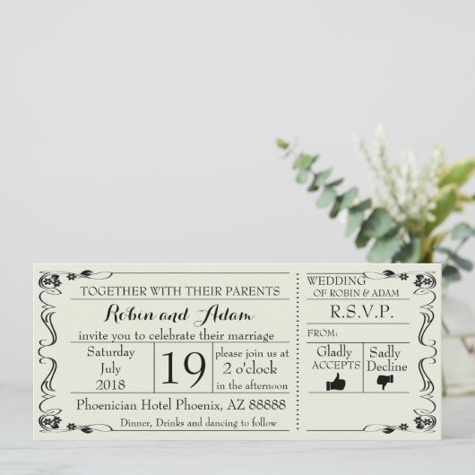 Einladungskarte für Hochzeiten von Wirbel Einladung (Stehend Vorderseite)