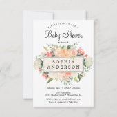 Einladungskarte für hübsches Peach Baby Einladung (Vorderseite)