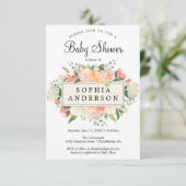 Einladungskarte für hübsches Peach Baby Einladung (Stehend Vorderseite)