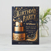 Einladungskarte für Ihn am Geburtstag Einladung (Stehend Vorderseite)