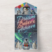 Einladungskarte für Kinder "Träume glauben erreich All In One Einladung (Innen Boden)