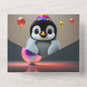 Einladungskarte für Kinder "Träume glauben erreich All In One Einladung (Rückseite)