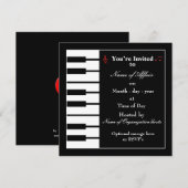 Einladungskarte für Klavier Einladung (Vorne/Hinten)