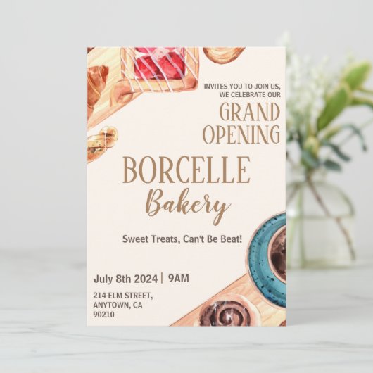 Einladungskarte für Konditoreibäckerei Einladung (Stehend Vorderseite)
