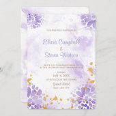 Einladungskarte für lila Wasserfarben Einladung (Vorne/Hinten)