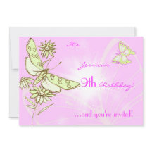 Einladungskarte für Limone Schmetterlingsflasche