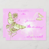 Einladungskarte für Limone Schmetterlingsflasche Einladung (Vorne/Hinten)