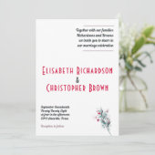 Einladungskarte für Minimalistische Rote Flora Einladung (Stehend Vorderseite)