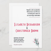 Einladungskarte für Minimalistische Rote Flora Einladung (Vorne/Hinten)