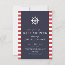 Einladungskarte für Nautical Baby Shower