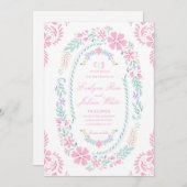 Einladungskarte für pastellfarbene Rahmen Einladung (Vorne/Hinten)