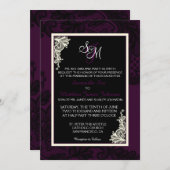 Einladungskarte für Pflaumenweiße und schwarze Spi Einladung (Vorne/Hinten)
