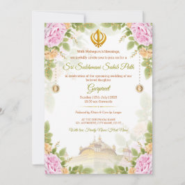 Einladungskarte für Pink & Green Floral Sukhmani P Einladung