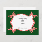 Einladungskarte für Red Ribbon Holiday Party Einladung (Vorne/Hinten)