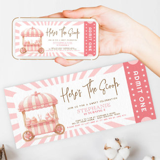 Einladungskarte für Rosa Eiscreme-Kindergeburtstag Einladung