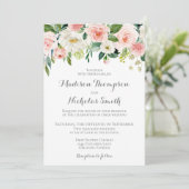 Einladungskarte für Rosa und Weiße Blume Einladung (Stehend Vorderseite)