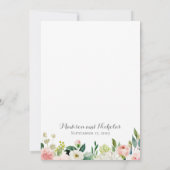 Einladungskarte für Rosa und Weiße Blume Einladung (Rückseite)