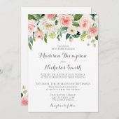 Einladungskarte für Rosa und Weiße Blume Einladung (Vorne/Hinten)