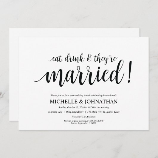 Einladungskarte für rustikale Post-Hochzeit Einladung (Vorne/Hinten)