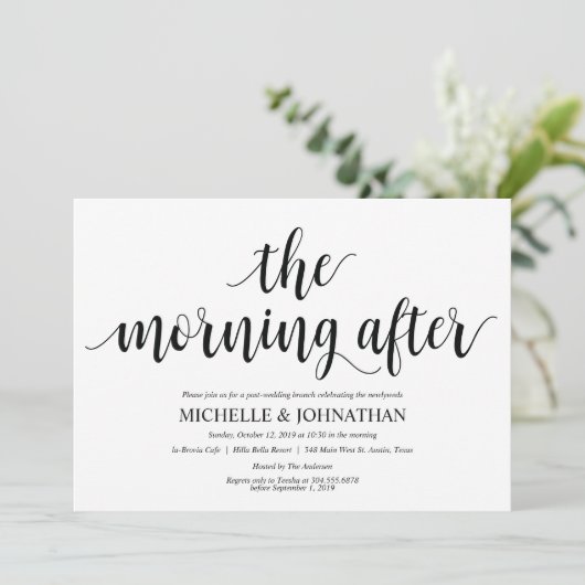 Einladungskarte für rustikale Post-Hochzeitsfeier Einladung (Stehend Vorderseite)