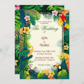 Einladungskarte für schöne Waldvögel (Vorne/Hinten)