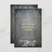 Einladungskarte für Schulanmeldungen auf der Tafel (Vorne/Hinten)