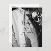 Einladungskarte für Schwarz, Weiß, für das Foto (Vorne/Hinten)