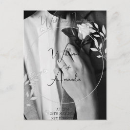 Einladungskarte für Schwarz, Weiß, für das Foto