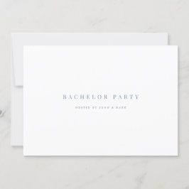 Einladungskarte für Script Blue & White Bachelor Einladung