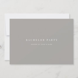 Einladungskarte für Script White & Gray Bachelor Einladung