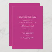 Einladungskarte für Script White & Magenta Empfang Einladung (Vorne/Hinten)