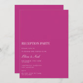 Einladungskarte für Script White & Magenta Empfang Einladung (Vorne/Hinten)