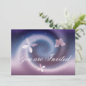 Einladungskarte für Silberschmetterlinge Einladung (Stehend Vorderseite)