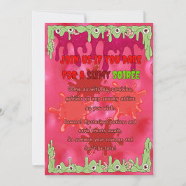 Einladungskarte für Slimy Halloween Einladung