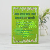 Einladungskarte für Slimy Halloween Einladung (Stehend Vorderseite)