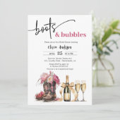 Einladungskarte für Stiefel und Blasen Bridal Show Einladung (Stehend Vorderseite)