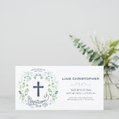 Einladungskarte für Taufe - Einladung/Kreuz - Cust (Stehend Vorderseite)
