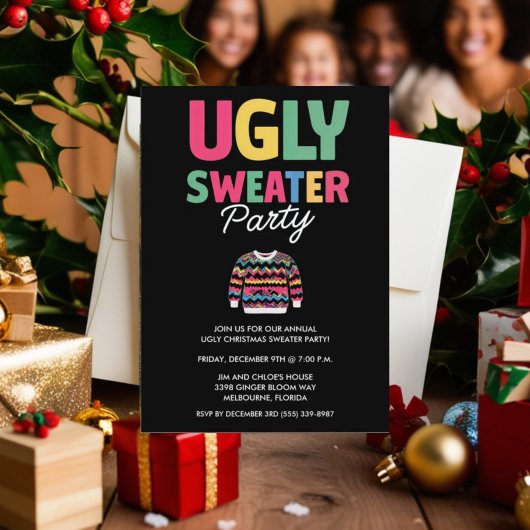 Einladungskarte für Ugge Christmas Sweater Party Einladung