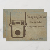 Einladungskarte für Vintage Fotografiekurse Einladung (Vorne/Hinten)