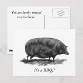 Einladungskarte für Vintage GRILLEN (Vorne/Hinten)