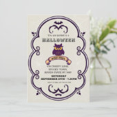 Einladungskarte für Vintages Halloween-Party Einladung (Stehend Vorderseite)