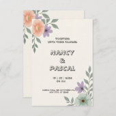 Einladungskarte für weich graue und cremefarbene H Einladung (Vorne/Hinten)