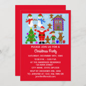 Einladungskarte für Weihnachten - Ansammlung 2-2 (Vorne/Hinten)