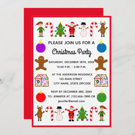 Einladungskarte für Weihnachtsrahmen #2 (Vorne/Hinten)